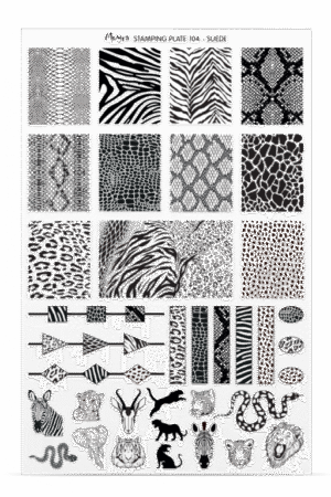 Stamping Plate -  104 Suede - Try On Sheet