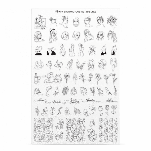Stamping Plate -  102 Fine Lines - Try On Sheet