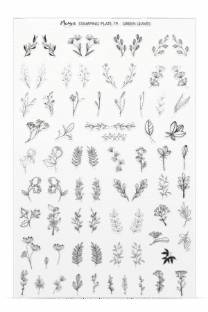 Stamping Plate -  079 Green Leaves - Try On Sheet