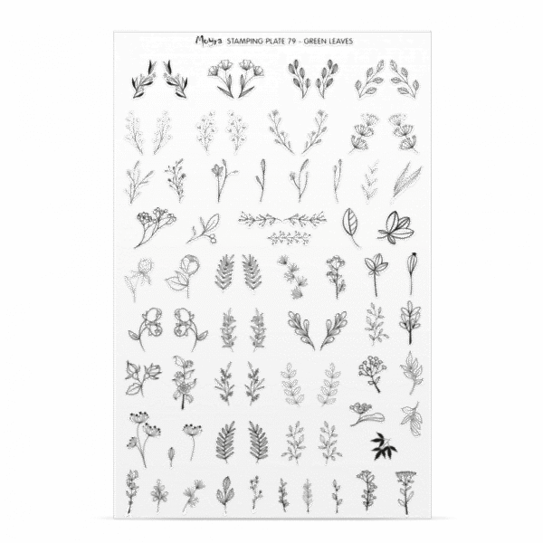 Stamping Plate -  079 Green Leaves - Try On Sheet