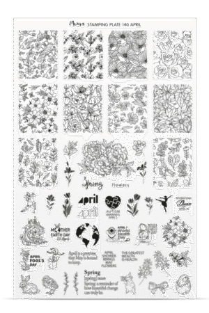 Stamping Plate -  140 April - Try On Sheet