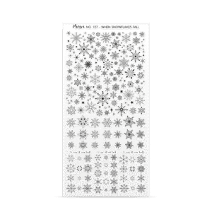 Mini Stamping Plate - 127 - When Snowflakes Fall - Try On Sheet