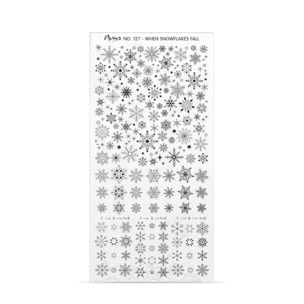 Mini Stamping Plate - 127 - When Snowflakes Fall - Try On Sheet